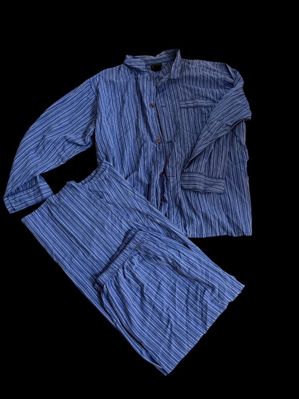 Vintage 90s Bill Blass Mens Pajama Set Striped Long sleeve Loungewear Lg Read